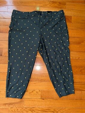 torrid Green Ankle Polka Dot Pants with Gold Dots